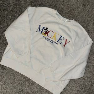 h&m mickey motif sweater sz m